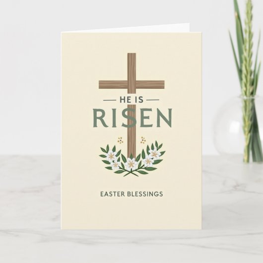 He Is Risen Easter Blessings Card Karte (Vorderseite)