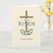 He Is Risen Easter Blessings Card Karte (Gelbe Blume)