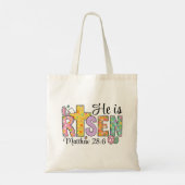 He Is Risen Easter Christian Tote Bag Tragetasche (Rückseite)