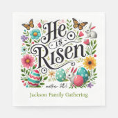He Is Risen Easter Family Gathering Colorful Serviette (Vorderseite)