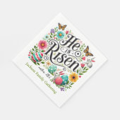 He Is Risen Easter Family Gathering Colorful Serviette (Ecke)