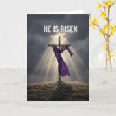 He is Risen! Easter greeting card Karte (Gelbe Blume)