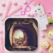 He is Risen! Easter Sunday Paper Plate Pappteller (Party)
