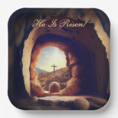 He is Risen! Easter Sunday Paper Plate Pappteller (Vorderseite)
