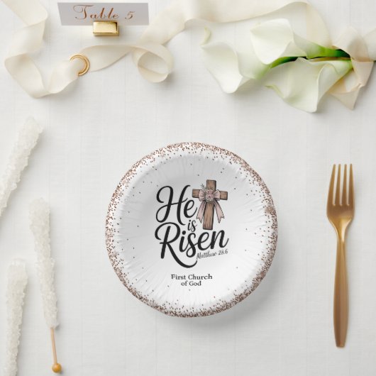 He is Risen! Easter Sunday Paper Plate Pappteller (Hochzeit)