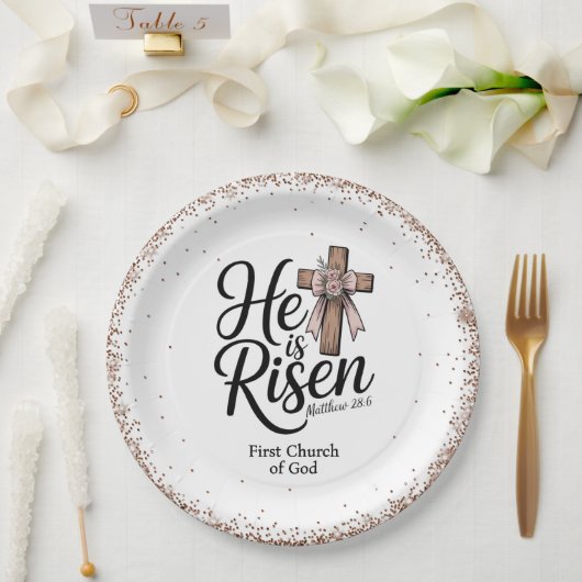 He is Risen! Easter Sunday Paper Plate Pappteller (Hochzeit)