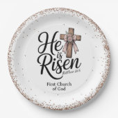 He is Risen! Easter Sunday Paper Plate Pappteller (Vorderseite)