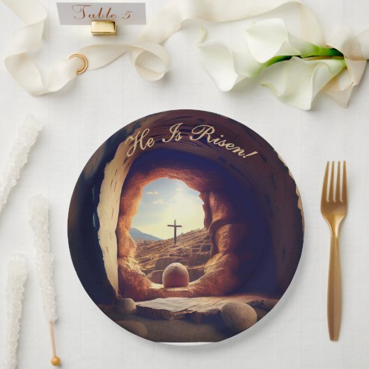 He is Risen! Easter Sunday Paper Plate Pappteller (Hochzeit)