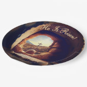 He is Risen! Easter Sunday Paper Plate Pappteller (Schrägansicht)