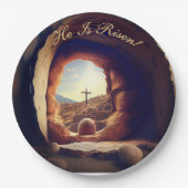 He is Risen! Easter Sunday Paper Plate Pappteller (Vorderseite)