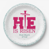 He is Risen! Easter Sunday Paper Plate Pappteller (Vorderseite)