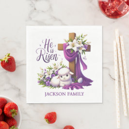 He is Risen! Easter Sunday Paper Serviette