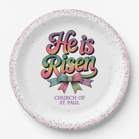 He Is Risen! Easter Sunday Pappteller (Vorderseite)