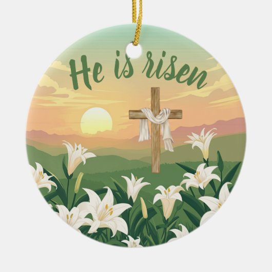 He is Risen Easter Sunrise Personalized Ornament (Vorne)
