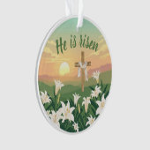 He is Risen Easter Sunrise Personalized Ornament (Vorderseite)