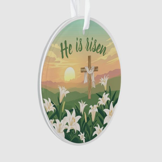 He is Risen Easter Sunrise Personalized Ornament (Vorderseite)