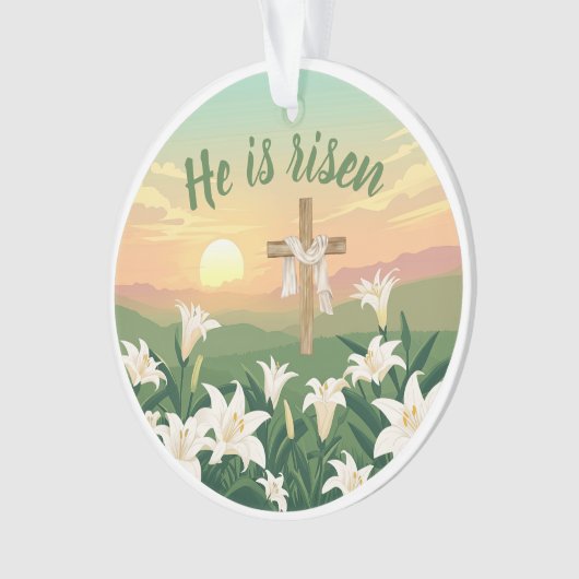 He is Risen Easter Sunrise Personalized Ornament (Vorderseite)