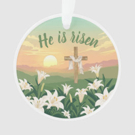 He is Risen Easter Sunrise Personalized Ornament