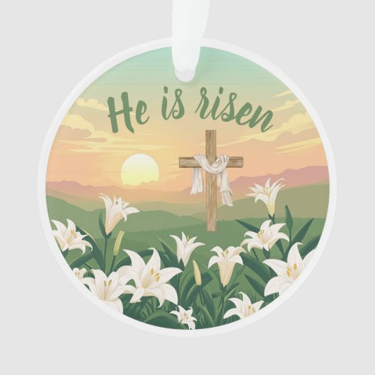 He is Risen Easter Sunrise Personalized Ornament (Vorderseite)