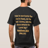 He Is Risen – Empty Tomb Christian Easter Design T-Shirt (Rückseite)