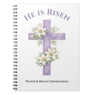 He is Risen Floral Cross 2026 Prayer Journal Notizblock