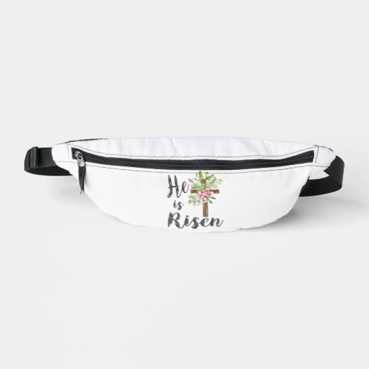 He is Risen Floral Cross Vintage Happy Easter T-Sh Bauchtasche (Vorderseite)