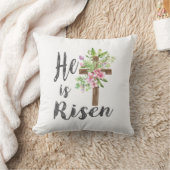 He is Risen Floral Cross Vintage Happy Easter T-Sh Kissen (Decke)