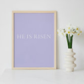 He Is Risen Lavender Easter Wall Art | Soft Print Poster