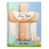 He Is Risen Matthew 28:6 Christian Cross  Notizblock (Vorderseite)