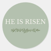 He Is Risen Minimal Easter Faith Round Sticker (Vorderseite)