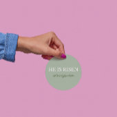 He Is Risen Minimal Easter Faith Round Sticker