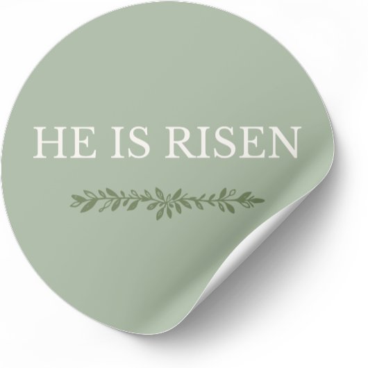 He Is Risen Minimal Easter Faith Round Sticker