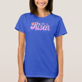 He Is Risen Pastel Floral Christian Easter T-Shirt (Vorderseite)