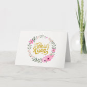 He Is Risen Personalized Christian Elegant Floral Karte (Vorderseite)