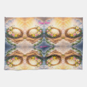 He Is Risen Religious Floral Crown Easter Geschirrtuch (Horizontal)