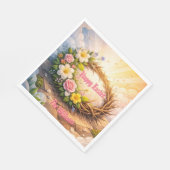 He Is Risen Religious Floral Crown Easter Napkins Serviette (Ecke)