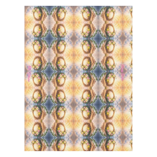 He Is Risen Religious Floral Crown Easter Tischdecke (Vorderseite)