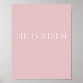 He Is Risen – Soft Pink Easter Faith Wall Art Poster (Vorne)