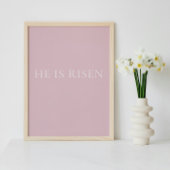 He Is Risen – Soft Pink Easter Faith Wall Art Poster