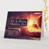 He Is Risen Three Crosses Empty Tomb Easter Karte (Gelbe Blume)