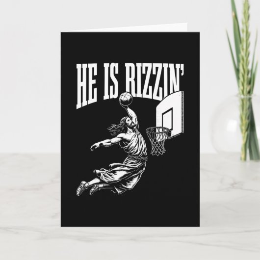 He Is Rizzin Funny Easter Rizz Meme Sketll  Karte (Vorderseite)