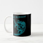 He Is Rizzin Jesus Surfing Funny Retro Easter Vint Kaffeetasse (Links)