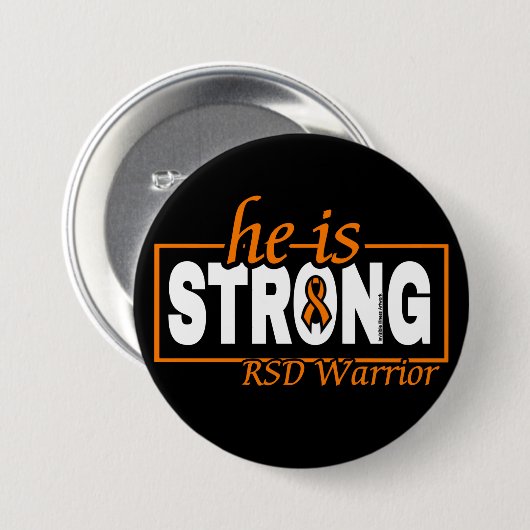 HE IS STRONG... BUTTON (Vorne & Hinten)