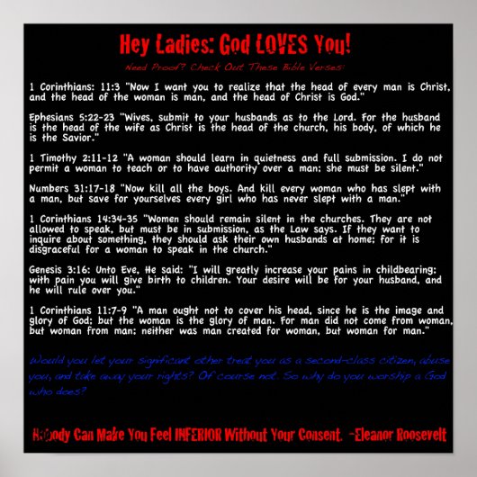 He Ladys: God Lieben You (sarkastisch) Poster (Vorne)