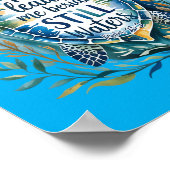 He Leads Beside Waters Sea Turtle Psalm 23_2 Art Poster (Ecke)