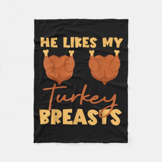 He Likes My Turkey Breasts Couple Matching Thanksg Fleecedecke (Vorderseite)