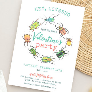 He Lovebug Valentine's Day Party Einladung