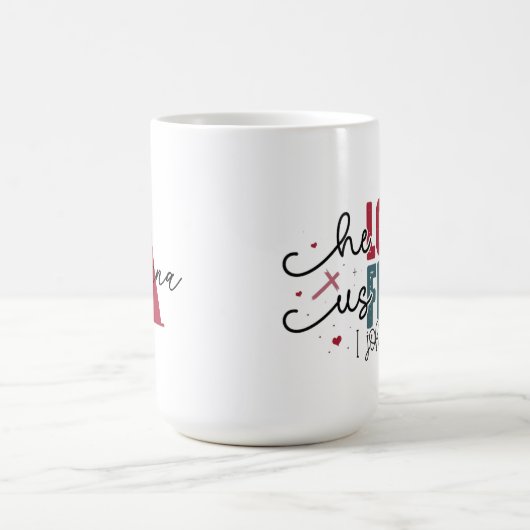 He Loved Us First Monogram Initial Name Kaffeetasse (Mittel)