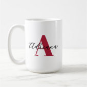 He Loved Us First Monogram Initial Name Kaffeetasse (Links)