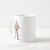 He Man Cartoon in Santa Hat – Retro Heman Kaffeetasse (Vorderseite Links)